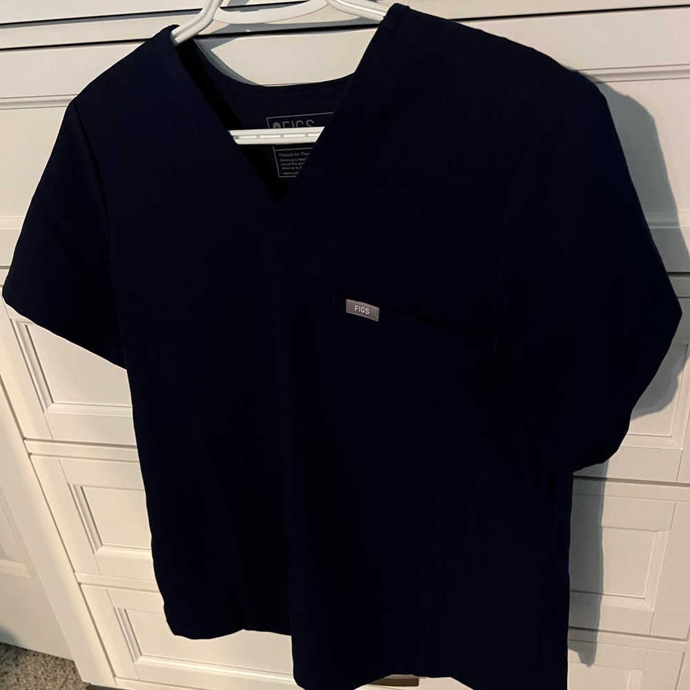 Figs Women's Navy Short Sleeve Top